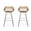 De deux tabourets de bar d'extérieur avec siège à hauteur d'eau de 28,75 po, siège avec coussins de finition grise, assemblage inclus