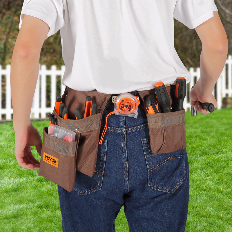 Ceinture à outils, réglable de 29 à 54 pouces, sac à outils en polyester robuste