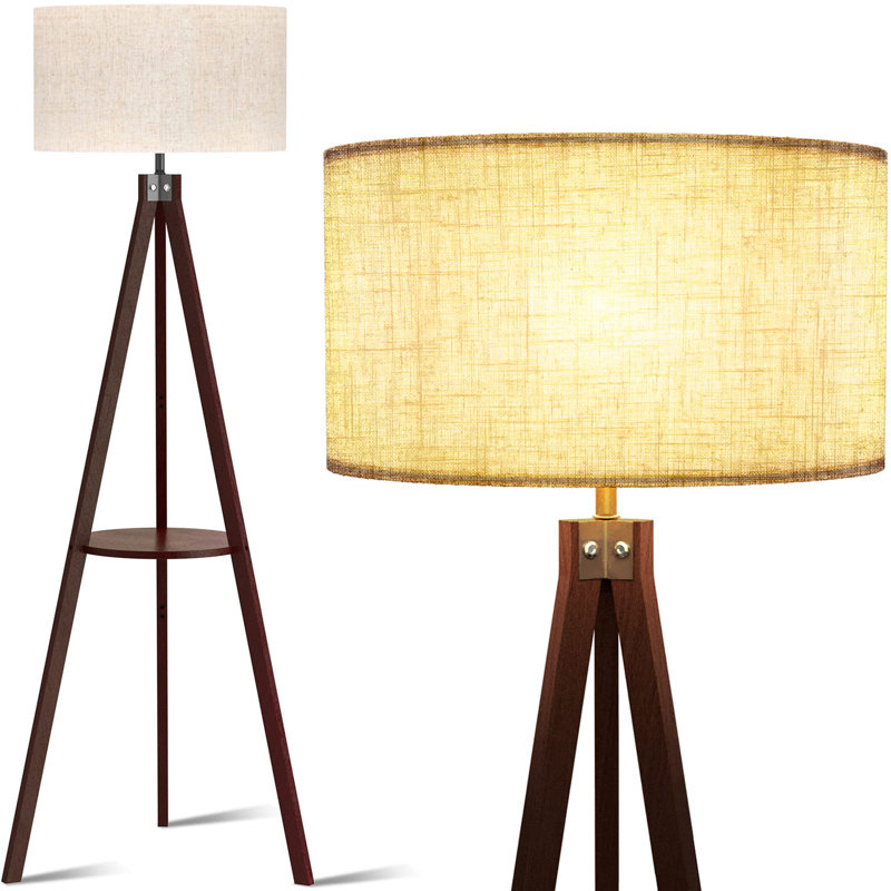 Lampe trépied 60 po Benhard, Noyer