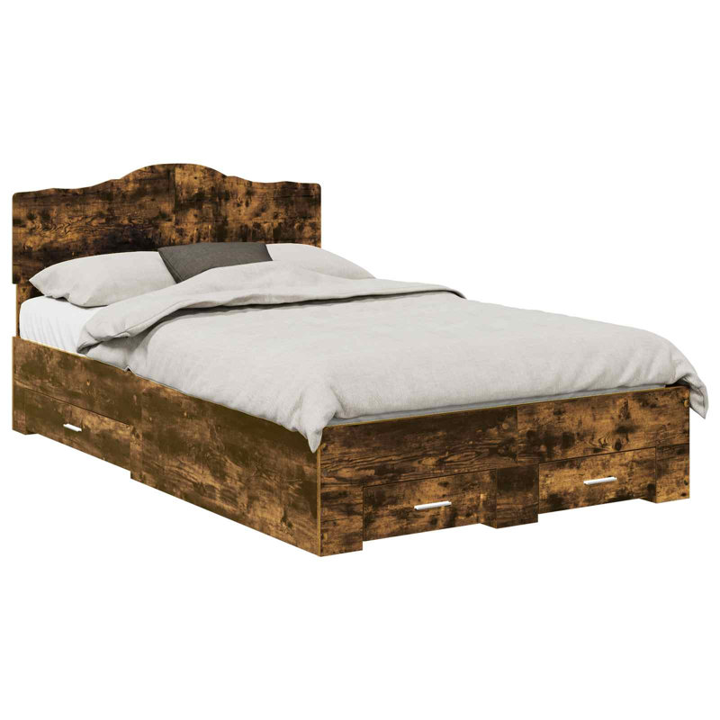 Bed, Smoked Oak, Small Double (4')