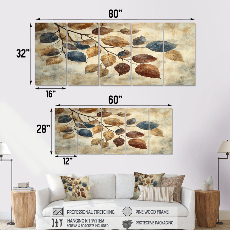 Deidra - L - sépia, décoration murale - art mural traditionnel, H 28 po x l 60 po, 5