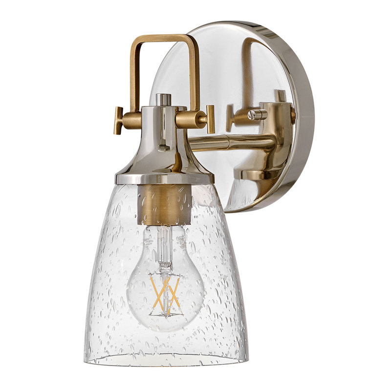Easton Single Light Bath Vanity Fixture w/ Clear Seedy Glass Shade