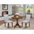3 Piece Kitchen Table Set for Small Spaces Contains a Round Dining Room Table with Pedestal and 2 Grey Linen Fabric Parsons Chairs, Antique Walnut-2038173570-2038173630