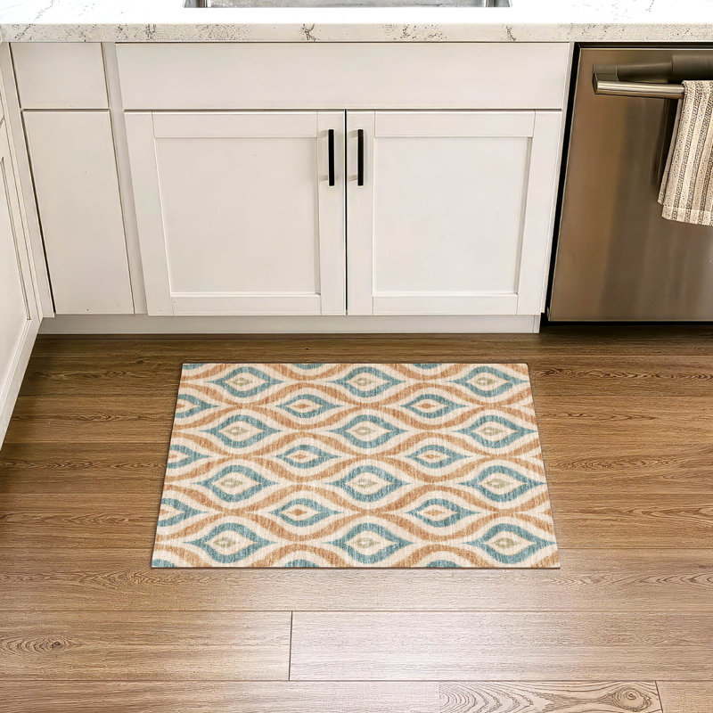 Tapis géométrique Chantille ACN3068 lavable à la machine pour intérieur/extérieur, Terra Cotta, 1 pi 8 po x 2 pi 6 po