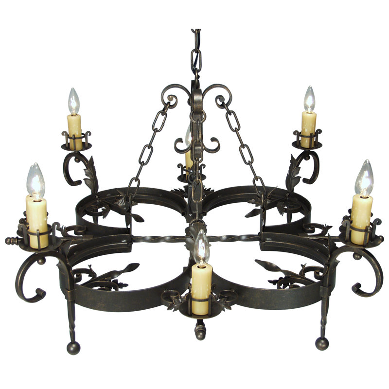 Andorra 8 - Light Chandelier, Blackwash, No Shade