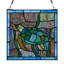 Panneau de vitrail de tortue de mer H 10,5 po