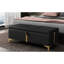 Rangement rembourré avec pieds en métal noir, pour la chambre à coucher et le salon, option pieds généreux pour banc noir, espace généreux et élégant