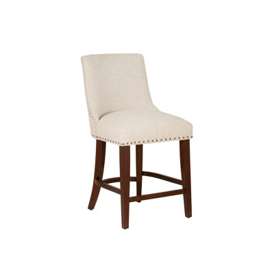 Alejoa Upholstered Nailhead Trim Counter Stool