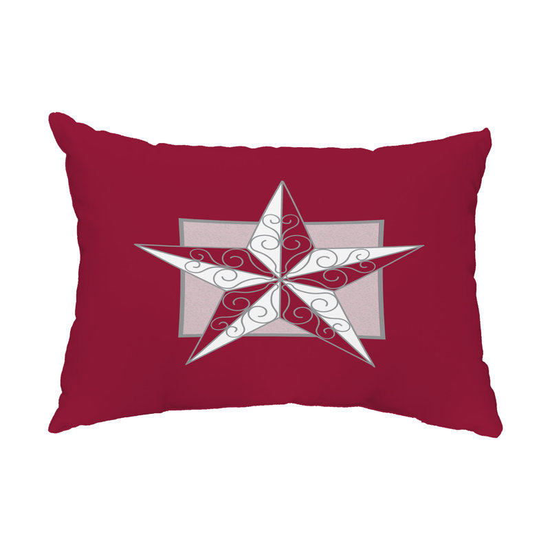 Outdoor Reversible Throw Pillow, Red