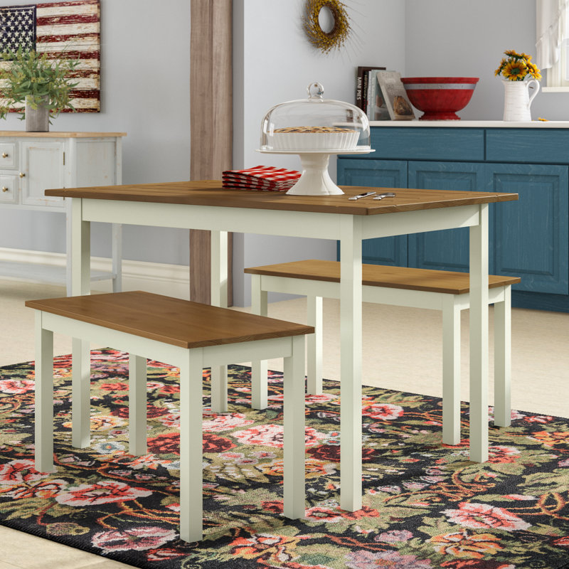 Dwyer 4 - Person Solid Wood Top Four Leg Dining Set