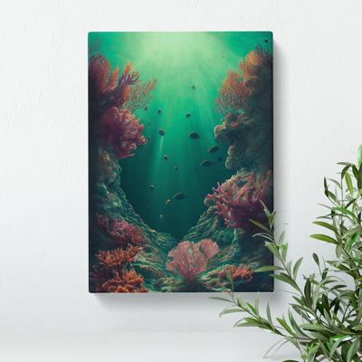 Fish By The Coral - Wrapped Canvas