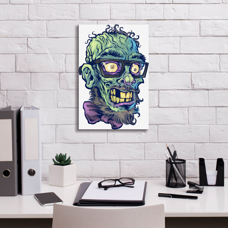 Tête de zombie Brigitte, H 18 po x l 12 po x P 0,75 po