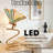 Mosaic Stained Glass Style Accent Table Lamp With Gold Finsh, 3-Color Dimmable Led Light