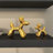 Gold Glossy Finish On Ceramic Balloon Dog Sculptures, Set Of 2: 7", 9"