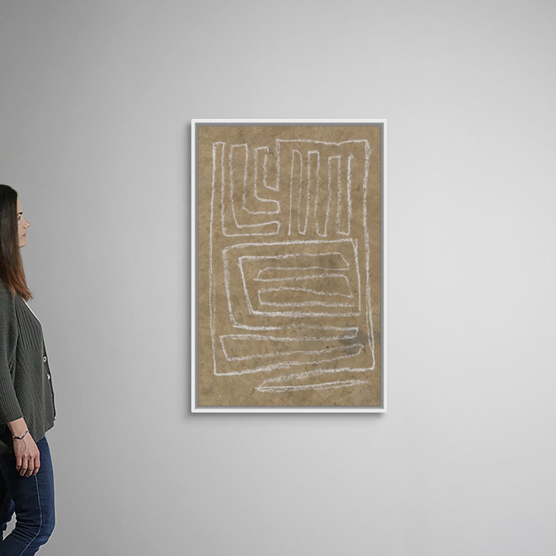 «The Runes II» par Jennifer Goldberger - reproduction d'art, H 50 po x l 34 po x P 1,75 po, Toile blanche encadrée