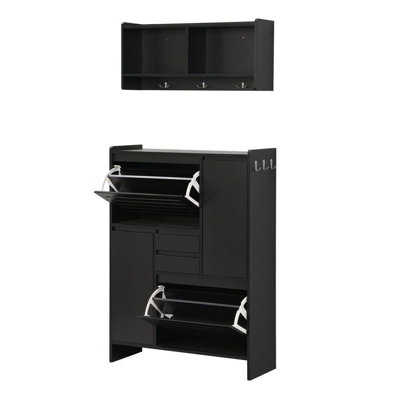 Armoire à chaussures multi-fonctionnelle, Noir