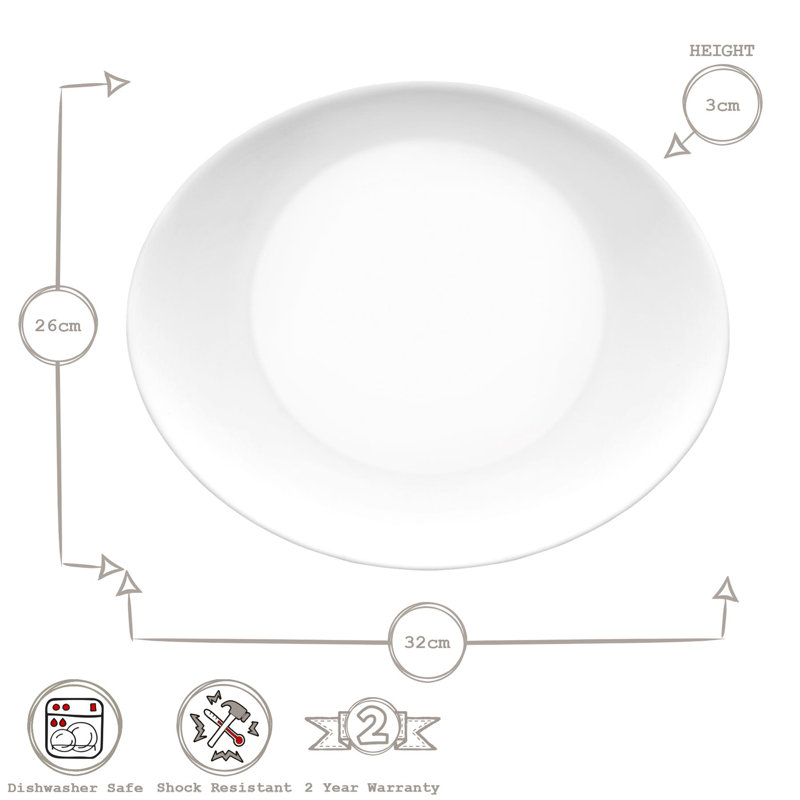 32cm Glass Dinner Plate