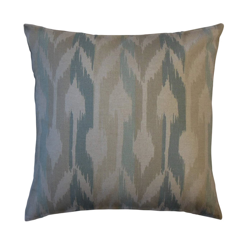 Wauna Ikat Feather Reversible Throw Pillow, 20" x 20", Trumpet