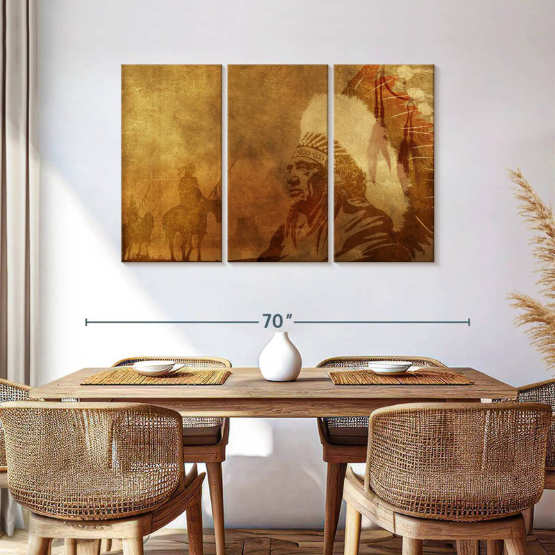 Lelar Native American Depiction, 36" H x 57" W