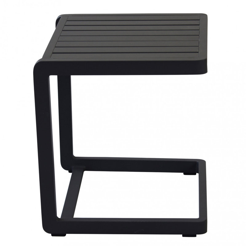 Monzell Rectangular Metal Outdoor Side Table , 40cm cm W 40cm cm D, Anthracite