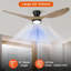 Ventilateur de plafond encastré 52 po avec lumière DEL et télécommande Jacara-358083692