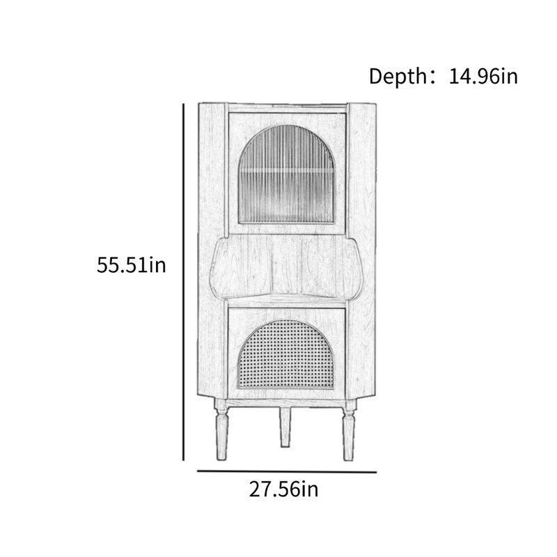 Armoire d'appoint de coin rétro