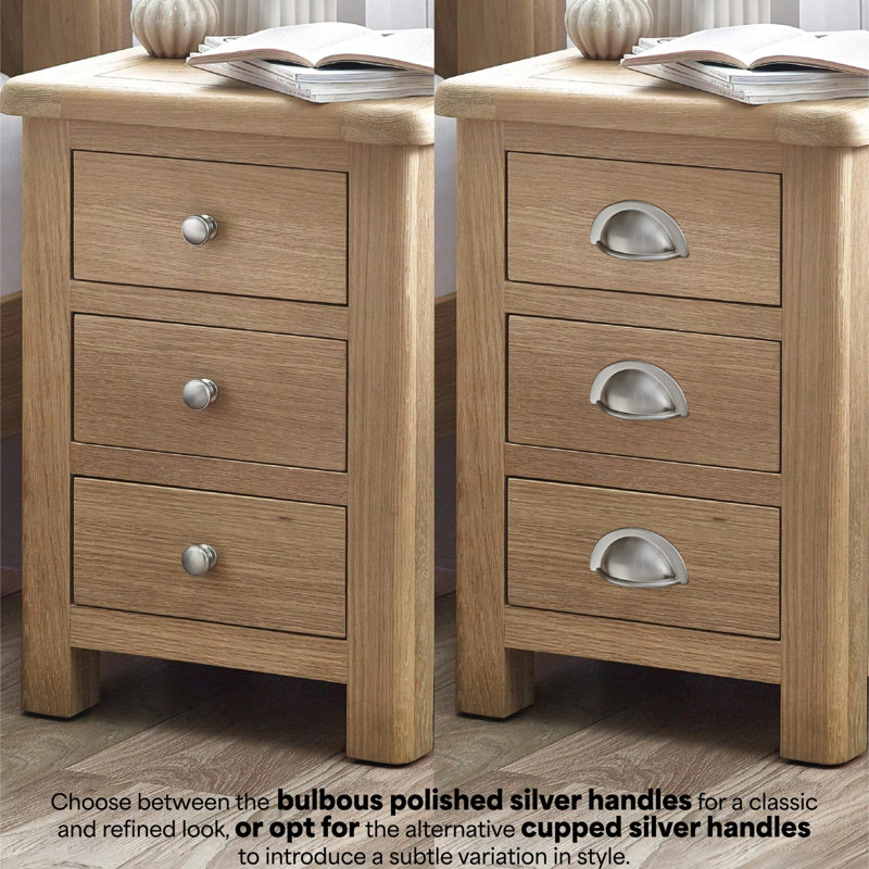 Jeremey 45cm W Solid Wood Bedside Table