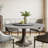 360° Turntable Light Gray Sintered Stone Solid Wood Swink With 4/6/8 Gray Upholstery Chairs-430430313-430582816