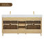 Siena 72" Double Bathroom Vanity with Grain White Engineered Stone Countertop without Mirror