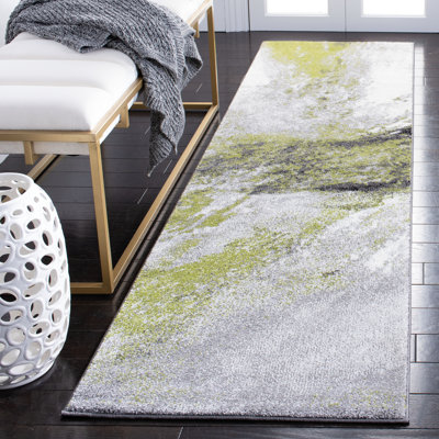 Rizer Abstract Gray/Green Area Rug