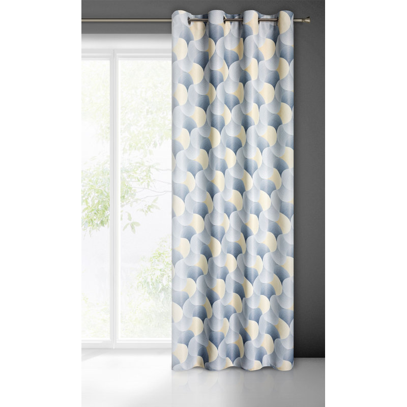 Acai Maximum Blackout Curtains Single Panel, Grey/Blue