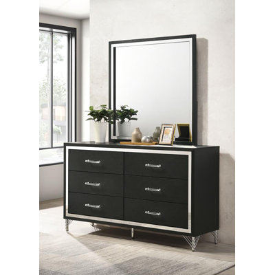 Commode 6 tiroirs avec miroir Leibowitz