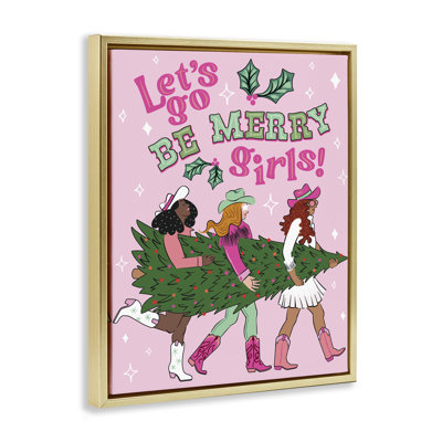 «Be Merry Christmas Cowgirls», art mural sur toile par Arrolynn Weiderhold