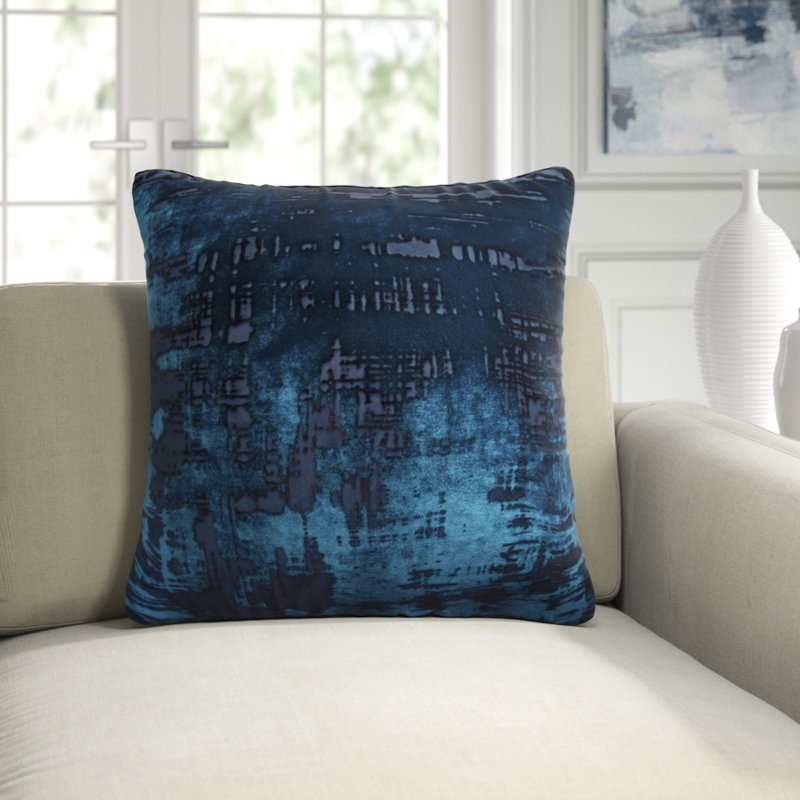 Brush Stroke Square Pillow Cover & Insert, 26"H x 26"W, White