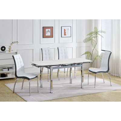 4 -Person Extendable Ceramic Dining Set