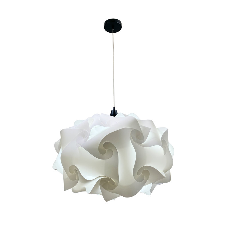 Luminaire suspendu à globe unique 1 lumière Boomery, H 9 po x l 15 po x P 15 po, E26 - par défaut, Noir