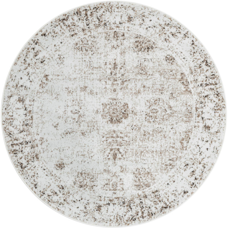 Tapis rond kaki Mangine Ikat, Rond 6 pi 1 po