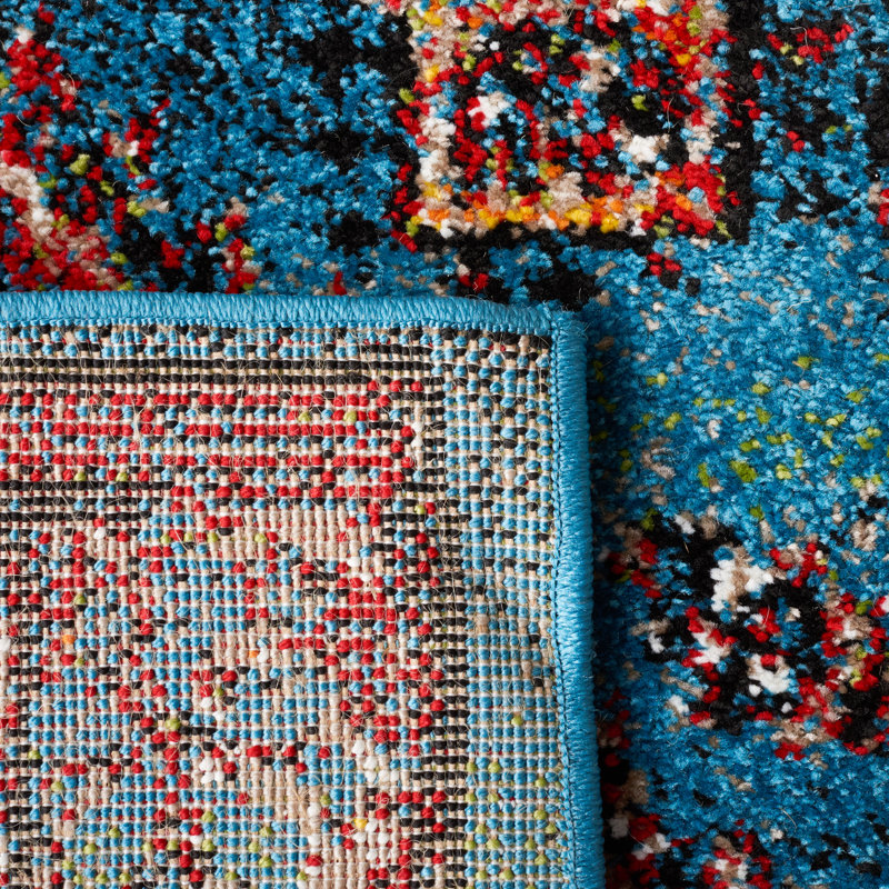 Tapis oriental bleu / noir / rouge Emeram, Rectangle 8 pi x 10 pi