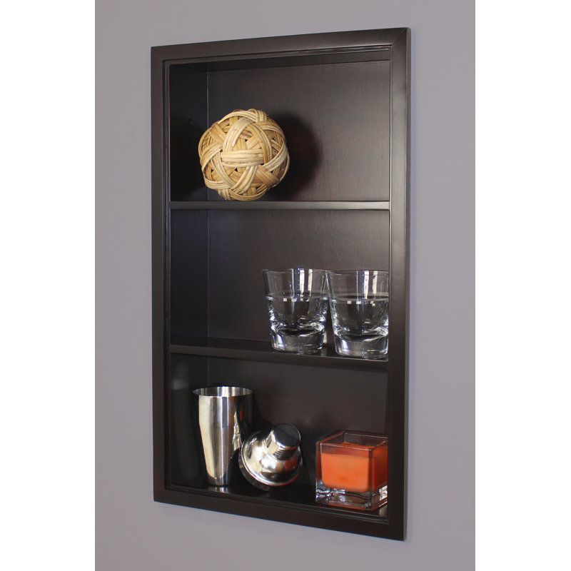 14x24 Recessed Sloane Wall Niche, Dark Brown Plain Back