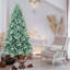 Arbre de Noël 8 pi en PE / PVC teinté avec 2458 pointes, branches articulées, aspect naturel et support en métal stable pour un assemblage facile-118094872