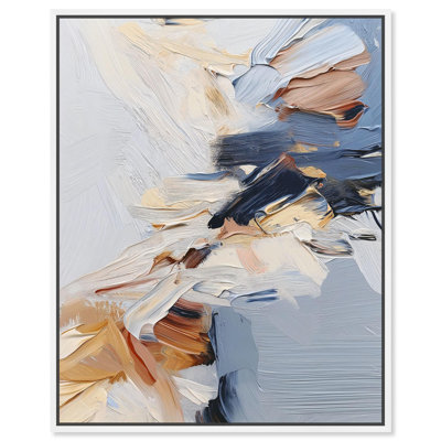 A Symphony in White II Canvas Modern Blue Abstract by Art Remedy