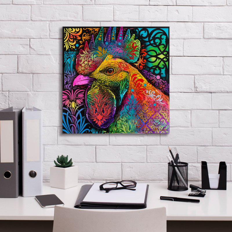 «Rooster» par Dean Russo, H 18 po x l 18 po x P 0,75 po
