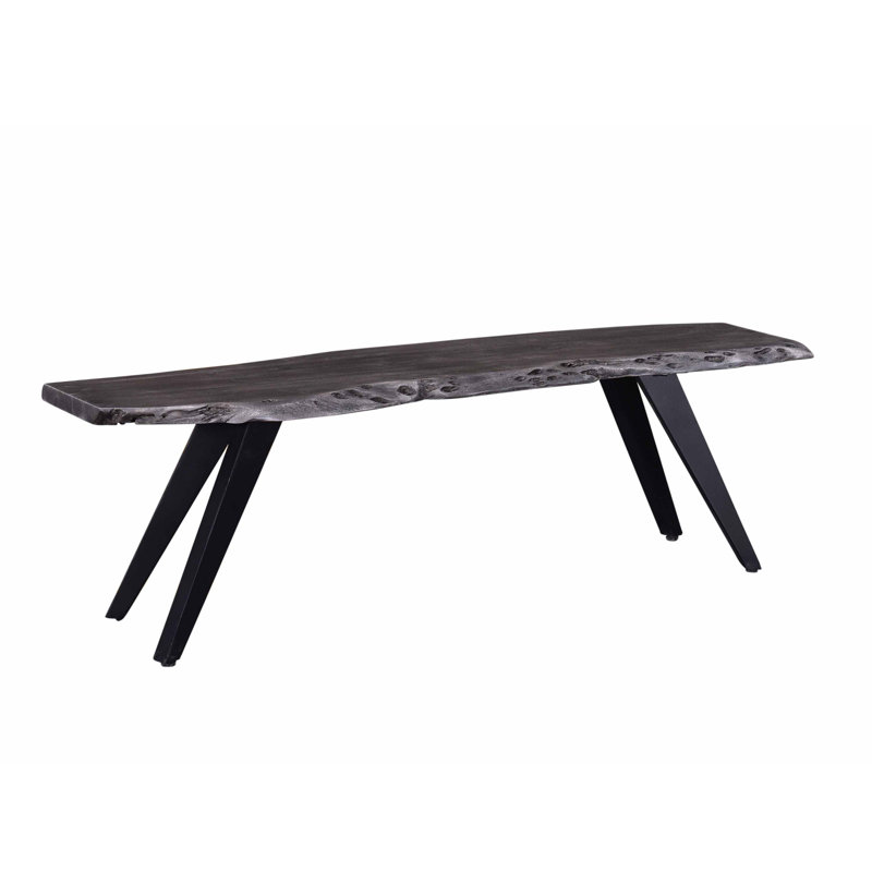 Banc de salle à manger en bois et métal 60 po Eual, Gris