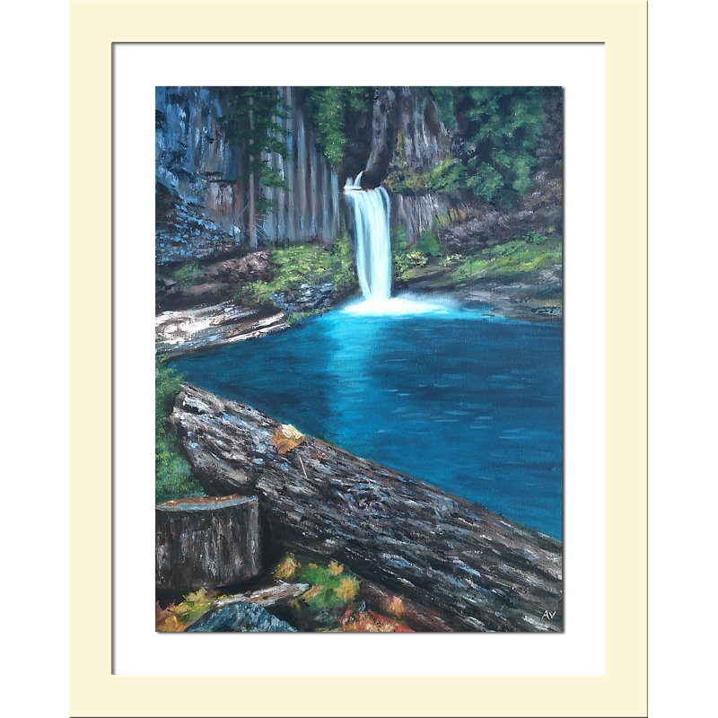 «Secret Waterfall» par Amy Valiante - reproduction d'art, Papier encadré blanc, Blanc, H 23 po x l 19 po x P 2 po