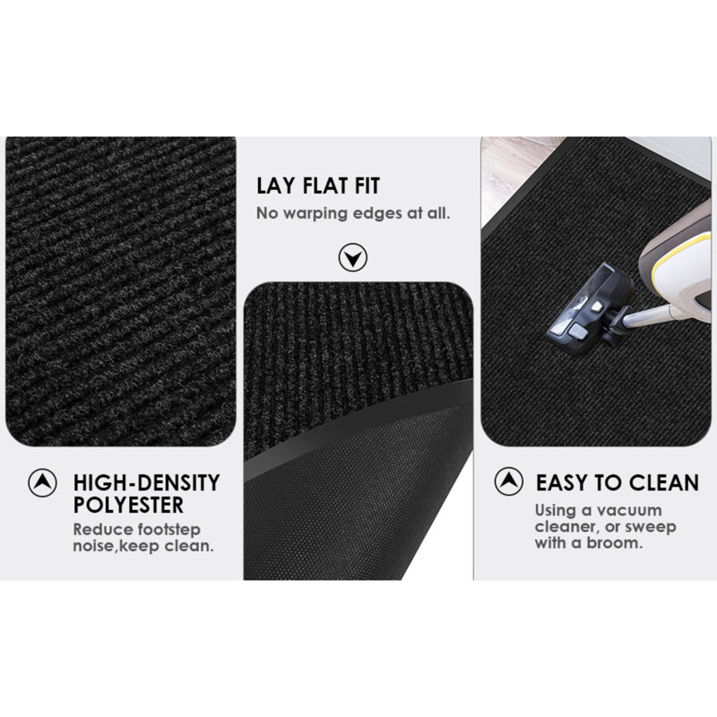 Tapis d'entrée noir pour l'extérieur, L 24 po x L 36 po