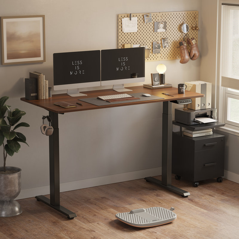 Bureau rectangulaire Mariliva, Noir, H 27,00 po x l 55,00 po x P 24,00 po, Espresso