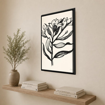 «Ink Flower I Cream» par Sara Zieve Miller - Impression sur toile