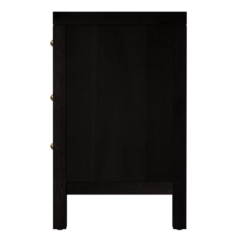 Celine 25" 3-Drawer Nightstand, Coffee, Antique Coffee