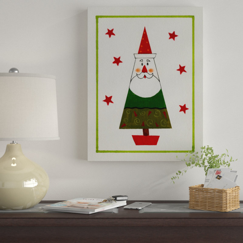 « père noël en forme de noël », art sur toile, H 19 po x l 14 po x P 2 po