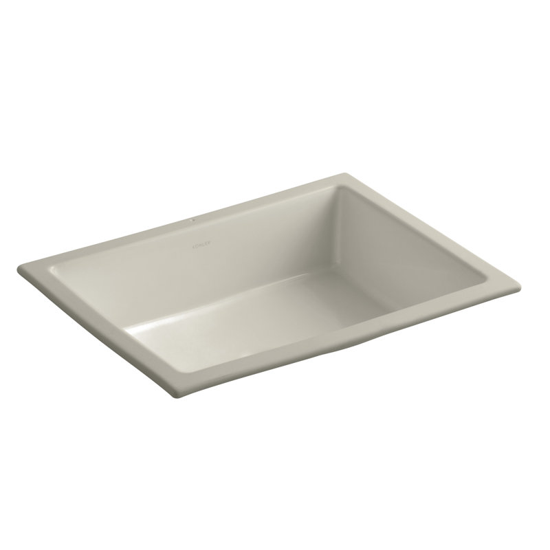 Verticyl Rectangular Undermount Bathroom Sink with Overflow, Sandbar